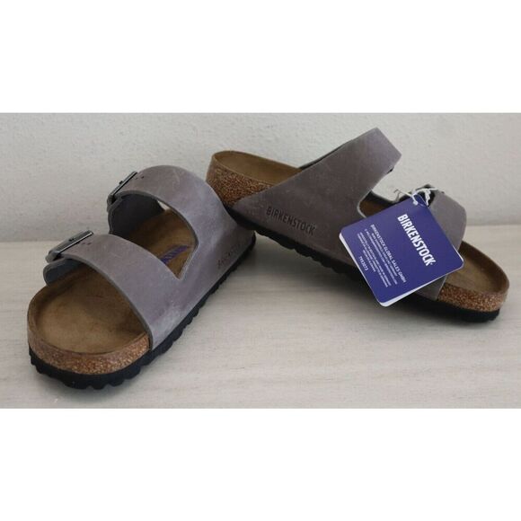 Birkenstock Women Sz 5 Faded Khaki Arizona Soft Footbed Oiled Leather Sandal - Picture 1 of 9